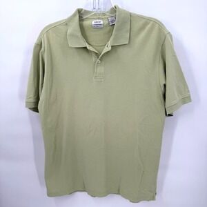 Mens Izod Green Polo Shirt 100% Cotton Size Large
